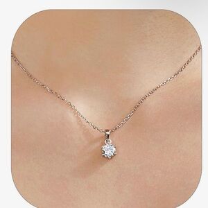 MomentWish Women's Necklace,Great gift 1/2Carat Moissanite Necklace